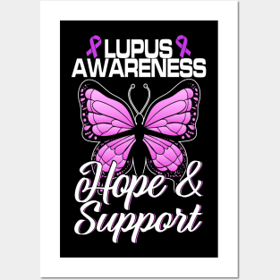 Lupus Awarenes Butterfly Ribbon World Lupus Day Posters and Art